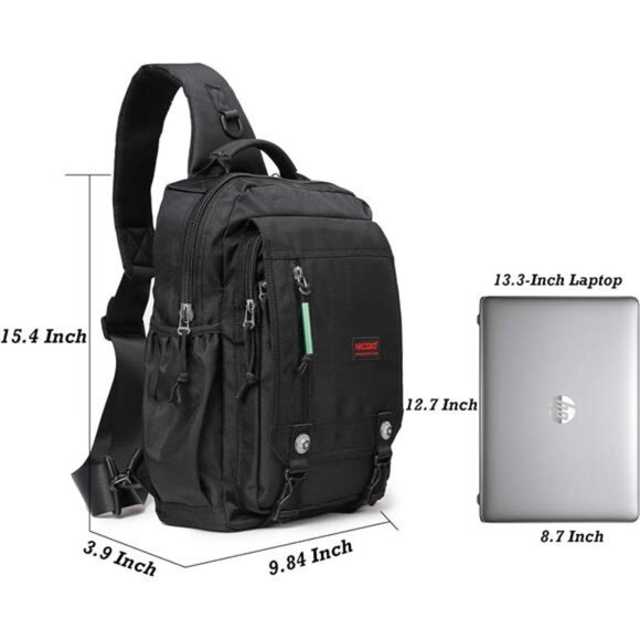 Sling Bags Chest Shoulder Backpacks, 13.3'' 14.1'' 15.6''Laptop Backpack - Picture 6 of 8